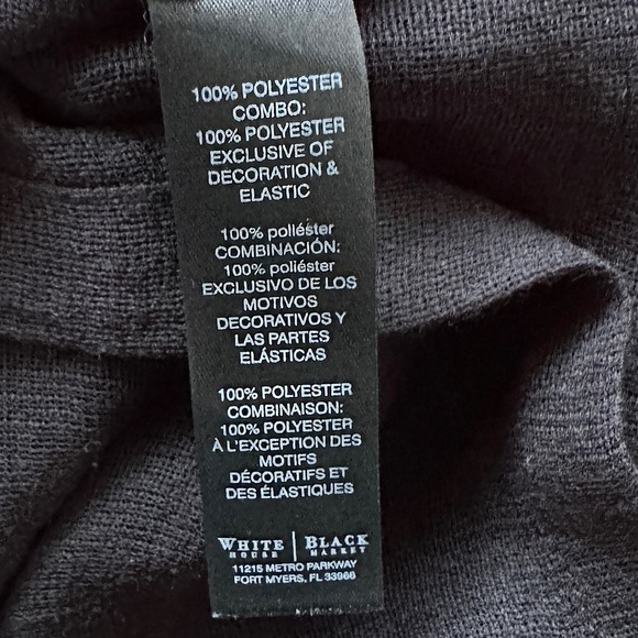 3/$20 💥 WHBM Sheer Black Blouse Embroidered V-Neck w/ Tassels - Picture 14 of 17